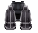 Luxury Eco Leather Seat Covers – Grey & Black Sport Design – Full Set Front & Rear – Universal Fit