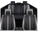 Luxury Eco Leather Seat Covers – Grey & Black Sport Design – Full Set Front & Rear – Universal Fit