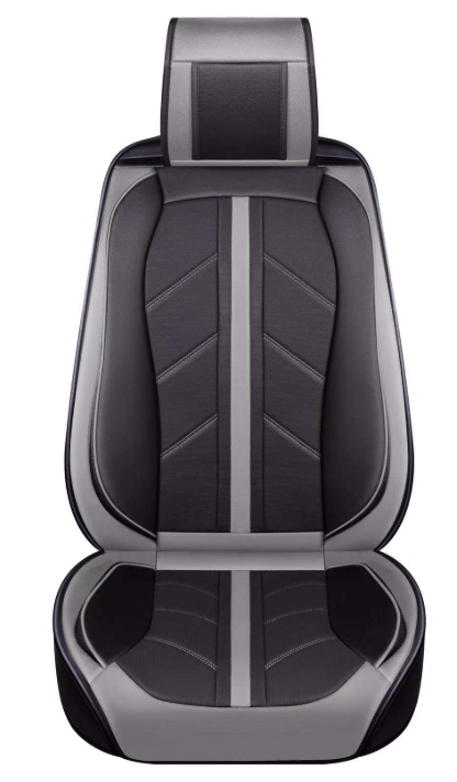 Luxury Eco Leather Seat Covers – Grey & Black Sport Design – Full Set Front & Rear – Universal Fit