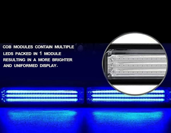 97.5cm Ice Blue LED Emergency Warning Light Bar – 10 Flash Modes | 12V/24V | IP67