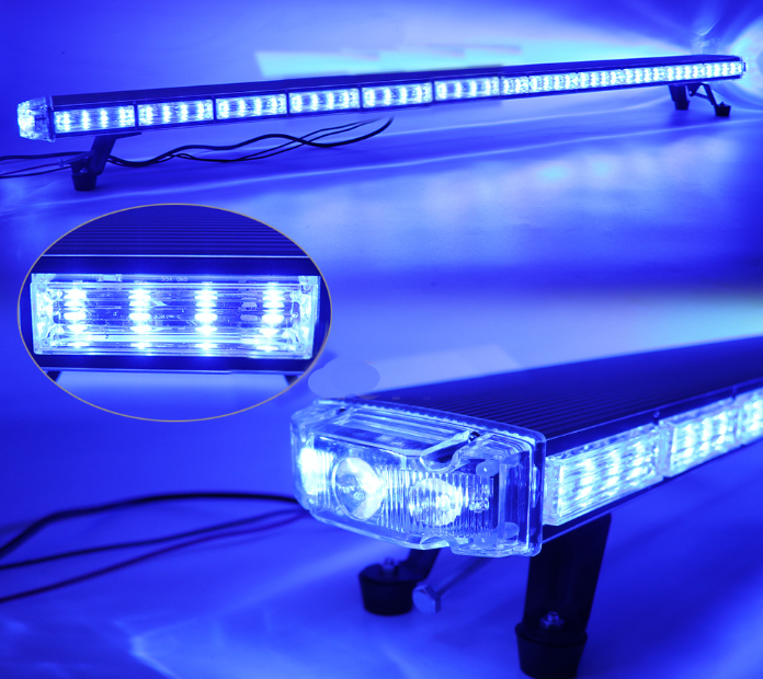 97.5cm Ice Blue LED Emergency Warning Light Bar – 10 Flash Modes | 12V/24V | IP67