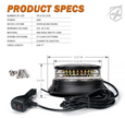 24W Mini LED Amber Warning Beacon – 17 Flash Modes | Magnetic Mount | 12V/24V | E9 Approved