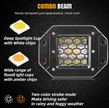 Dual Colour LED Flush Mount Work Lights – White & Amber | 6 Modes | 12V/24V | Pair