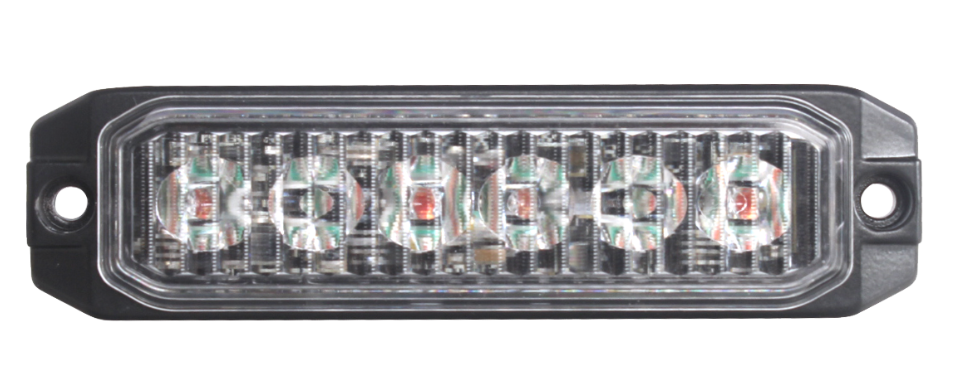 6 LED Ultra-Slim Amber Strobe Warning Light – 12V/24V | 4 Flash Modes | Universal Fit