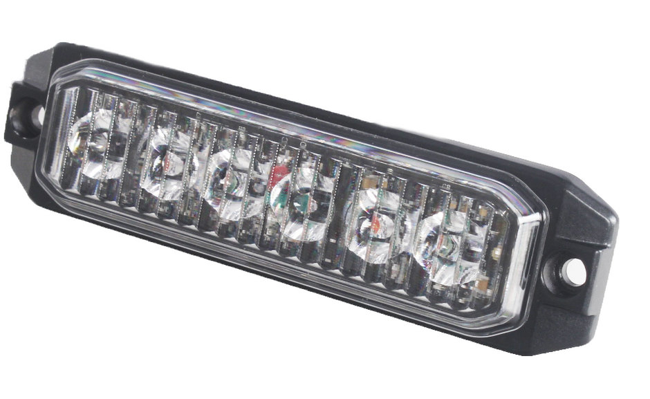 6 LED Ultra-Slim Amber Strobe Warning Light – 12V/24V | 4 Flash Modes | Universal Fit