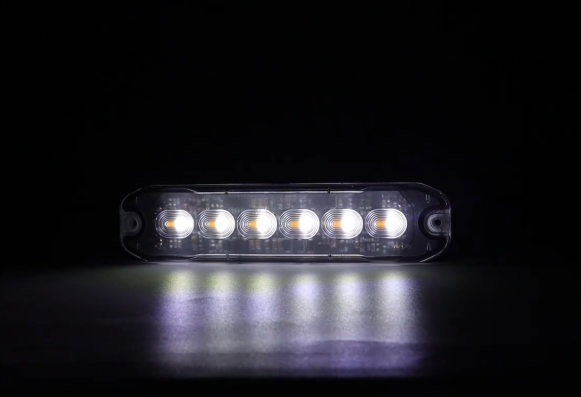 12 LED Dual Colour White & Amber Strobe Warning Light – 20W | 12V/24V | IP67