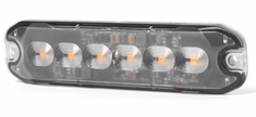 6 LED Slimline Amber Strobe Warning Light – 10W | 8 Flash Modes | 12V/24V