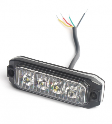 4 LED Amber Emergency Warning Strobe Light – 12W | 12V/24V