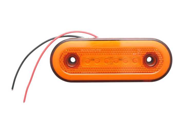 Oval Amber LED Side Marker Light 12V/24V – 24 LED Neon Effect | 115mm