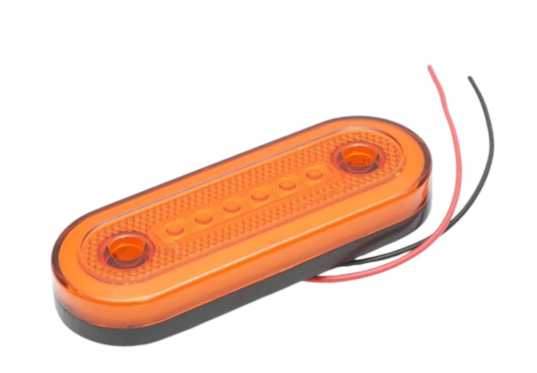 Oval Amber LED Side Marker Light 12V/24V – 24 LED Neon Effect | 115mm