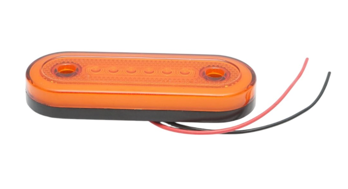 Oval Amber LED Side Marker Light 12V/24V – 24 LED Neon Effect | 115mm