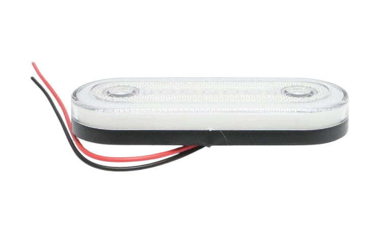 Oval LED Marker Light 12V–24V – White Neon Effect | 24 LED | 115mm