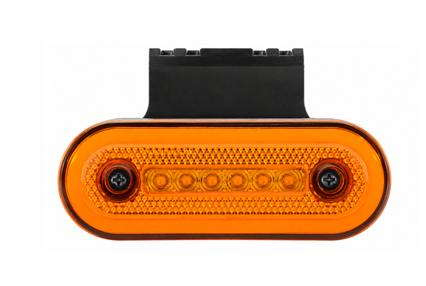 Oval 24 LED Amber Side Marker Light with Rubber Mount – 12V/24V Neon Effect