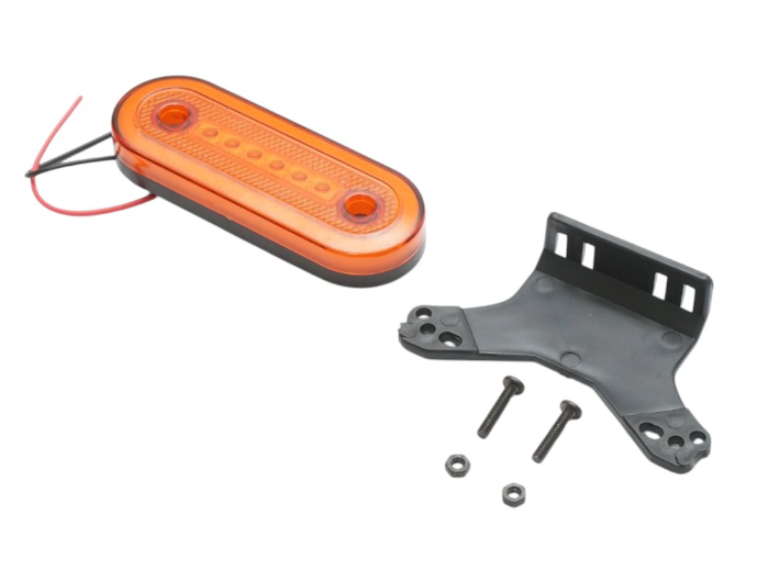 Oval 24 LED Amber Side Marker Light with Rubber Mount – 12V/24V Neon Effect