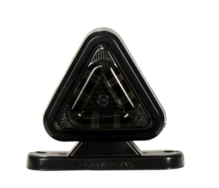 LED Triangle Marker Lights – Red & White Double-Sided Smoked Lens | 12V–24V | Twin Pack