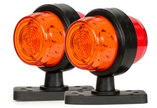 LED Round Double-Sided Marker Lights – Amber / Red – 12V/24V (Twin Pack)