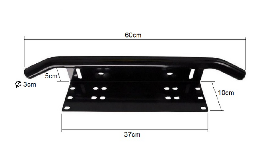 Universal Number Plate LED Light Bar Mounting Bracket – Black | 60cm
