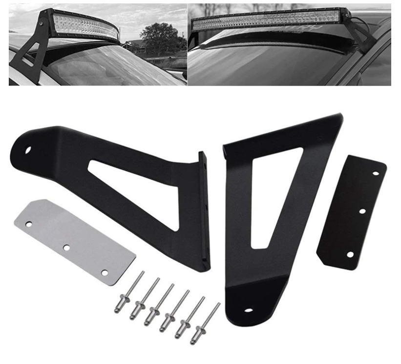Universal Roof LED Light Bar Mounting Brackets – Windscreen Pillar Mount Kit (Pair)