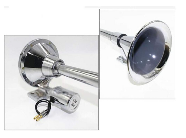43cm Chrome Thromba Air Horn Kit with Compressor 12V – 150dB