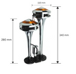 Premium Dual LED Air Horn 12V/24V Chrome Train Style – Ultra Loud 300dB