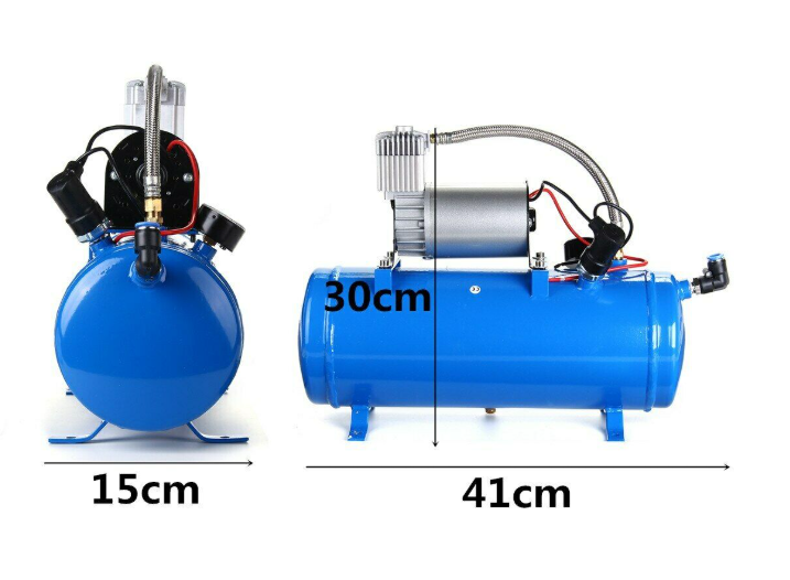 12V 6L Air Compressor Tank Kit 150 PSI (8 Bar) Heavy Duty – UPGRADED PUMP Ideal for Air Horn Setup