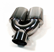 Universal Dual Chrome Exhaust Tailpipe Tip – Polished Twin Outlet 57mm Inlet