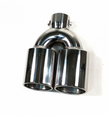Universal Dual Chrome Exhaust Tailpipe Tip – Polished Twin Outlet 57mm Inlet