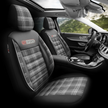Premium Universal Car Seat Covers Full Set Black & White Seam – GTI Style, 7-Layer Comfort, Airbag Compatible, Cars & SUVs