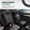 Premium Universal Car Seat Covers Full Set Black & White Seam – GTI Style, 7-Layer Comfort, Airbag Compatible, Cars & SUVs
