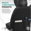 Premium Universal Car Seat Covers Full Set Black & White Seam – GTI Style, 7-Layer Comfort, Airbag Compatible, Cars & SUVs