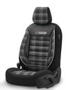Premium Universal Car Seat Covers Full Set Black & White Seam – GTI Style, 7-Layer Comfort, Airbag Compatible, Cars & SUVs