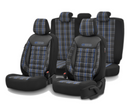 Premium GTI Style Universal Car Seat Covers Full Set – Blue Stitch, 7-Layer Comfort, Airbag Compatible