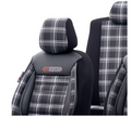Eco Leather GTI Sports Seat Covers – Black with Grey Stitching – Full Set Front & Rear – Universal Fit