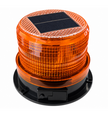 18 LED Solar Rechargeable Amber Warning Beacon – 4 Flash Modes | Magnetic Mount | 12V