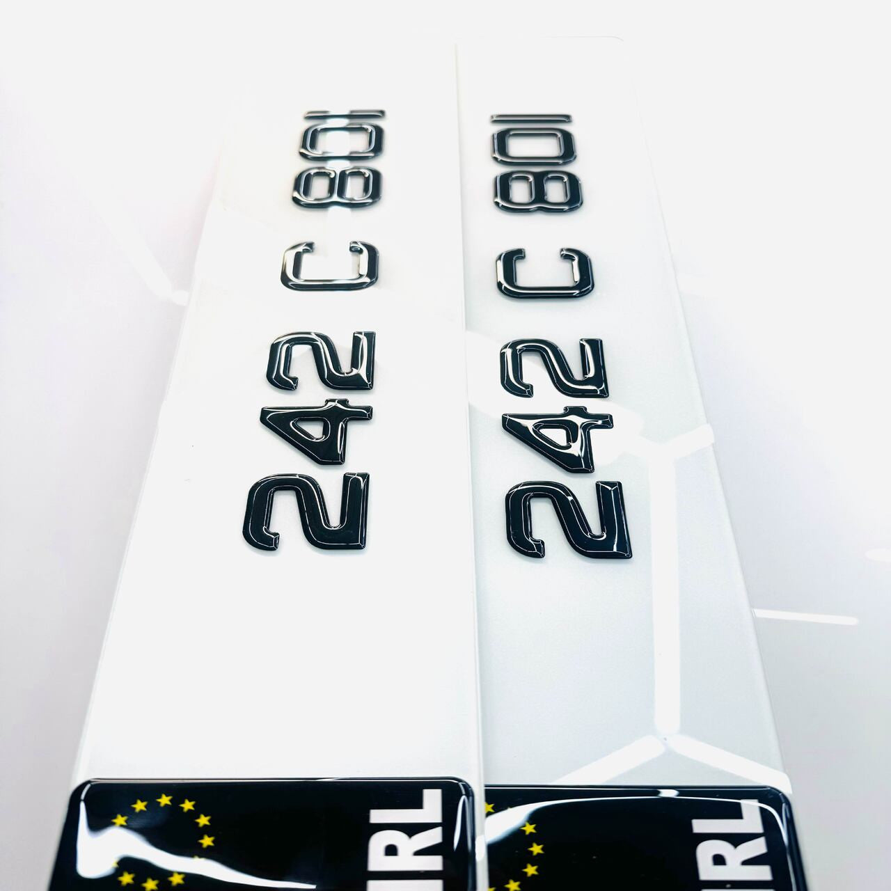 3D 40mm BLACK GEL METRO STYLE Republic of Ireland Number Plates