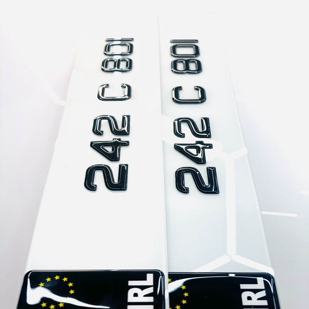 3D 40mm BLACK GEL METRO STYLE Republic of Ireland Number Plates