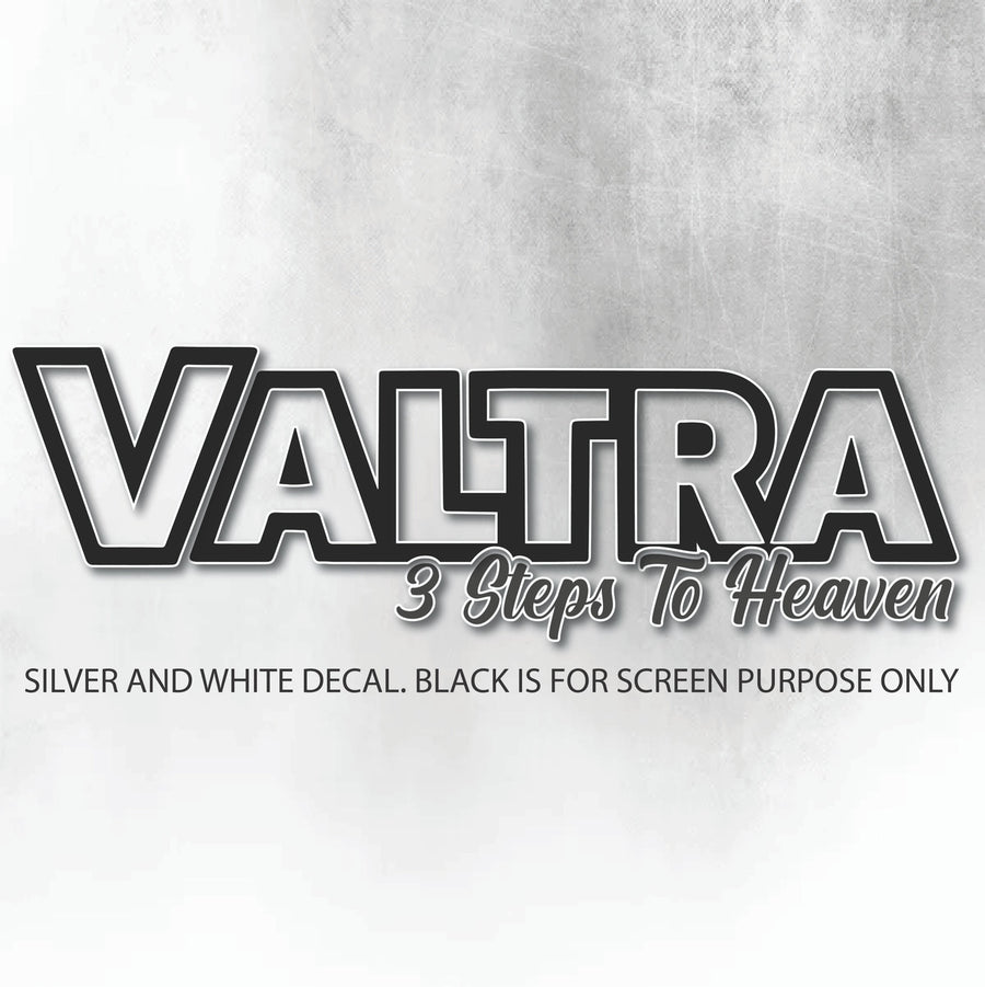 VALTRA SILVER AND WHITE 3 STEPS TO HEAVEN WINDOW DECAL