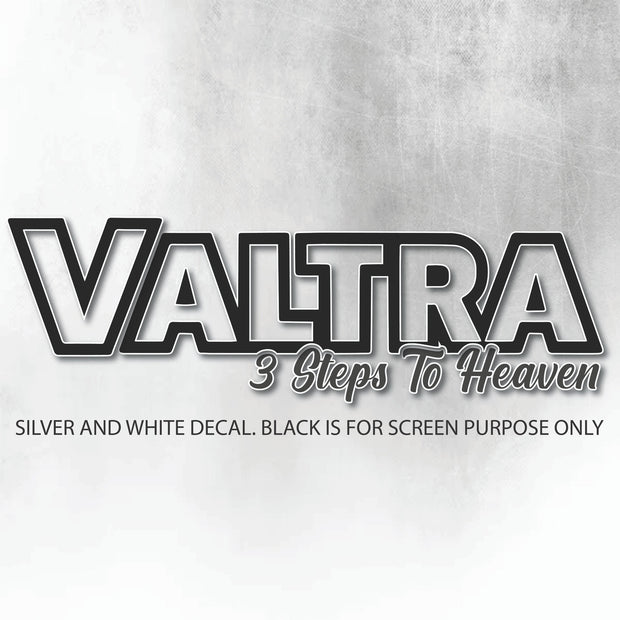 VALTRA SILVER AND WHITE 3 STEPS TO HEAVEN WINDOW DECAL