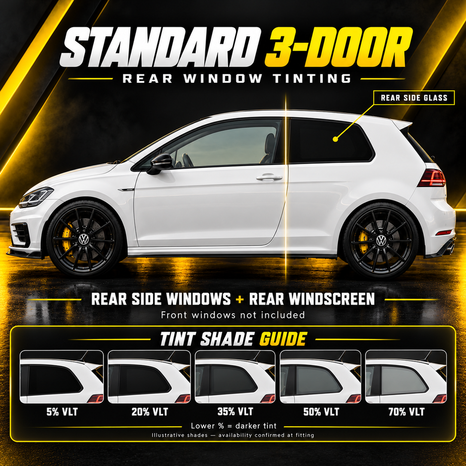 Standard 3-Door Hatchback | Rear Window Tinting