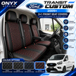 Ford Transit Custom (2012+) Luxury Quilted Eco-Leather Seat Covers – 2+1 Front Seats | 8-Piece Set