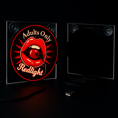 LightBox Deluxe Adults Only Redlight – 17x17cm LED Sign with USB Plug