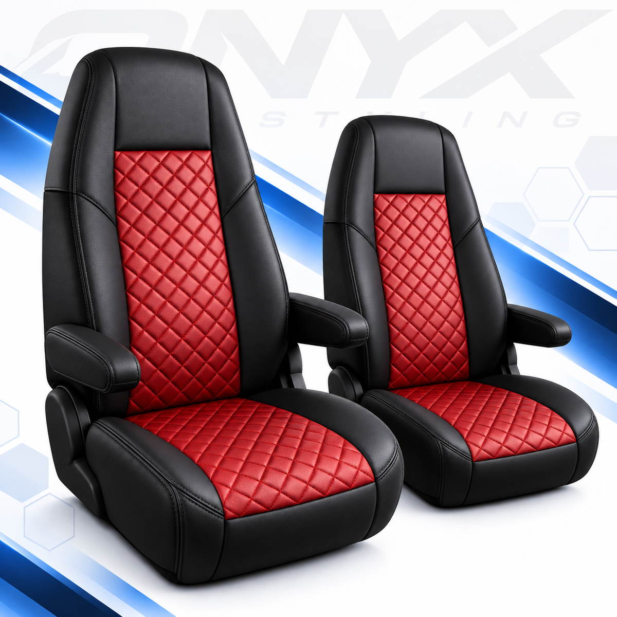 DAF XF (2015–2021) Luxury Eco-Leather Seat Covers – Driver & Passenger Set