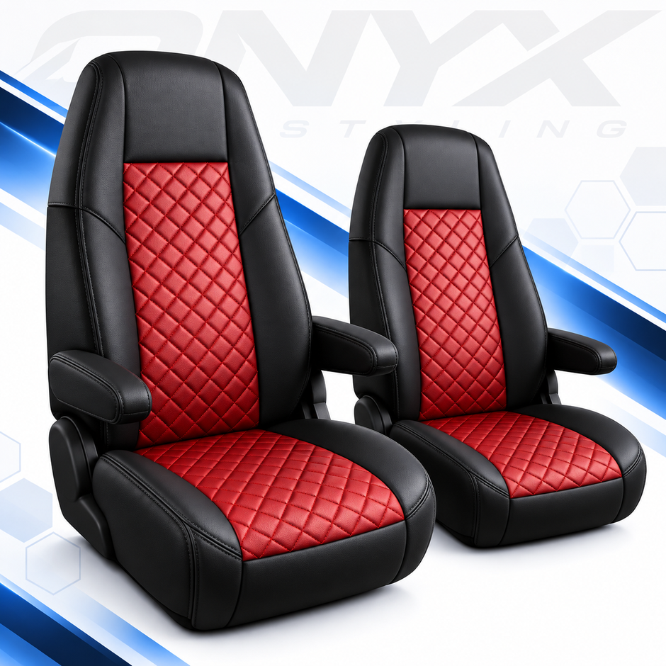 DAF XF (2015–2021) Luxury Eco-Leather Seat Covers – Driver & Passenger Set