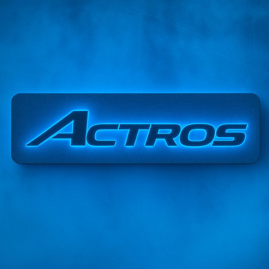 3D ACTROS Text RGB COLOUR LED Light Up Sign