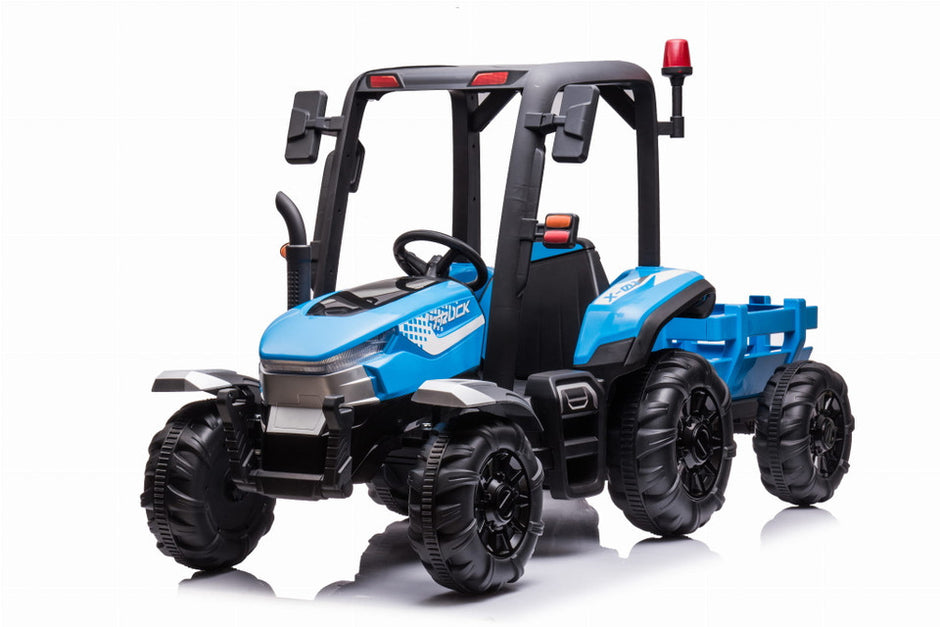 Onyx Kids 24V “Agri Pro X” Ride-On Tractor & Trailer – BLUE Edition