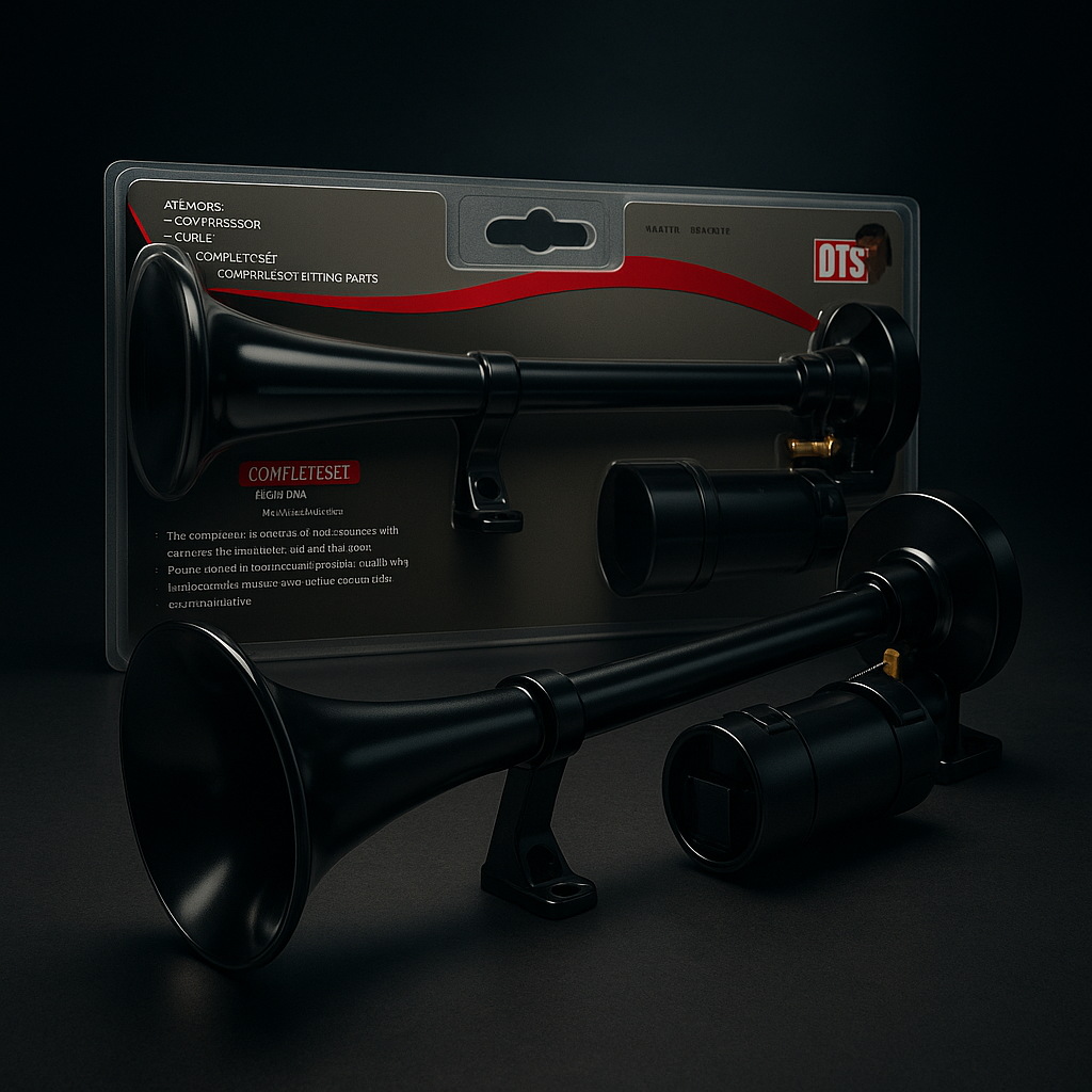 DTS Airhorn with Compressor 12V Complete Set – Black Edition