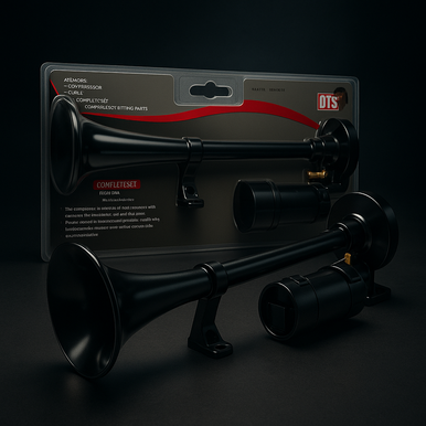 DTS Airhorn with Compressor 12V Complete Set – Black Edition