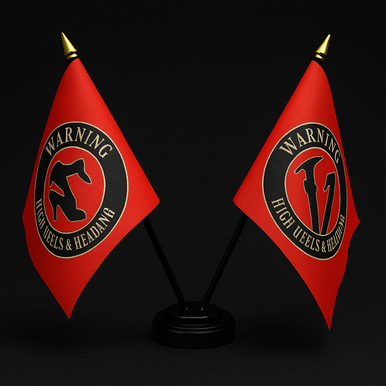 Red Light District Twin Table Flag – With Poles & Holder (28cm)