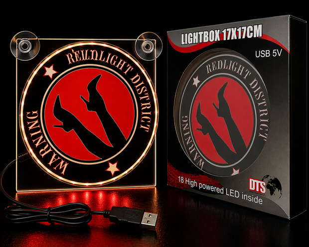 Lightbox Deluxe Red Light District LED – USB 17x17cm