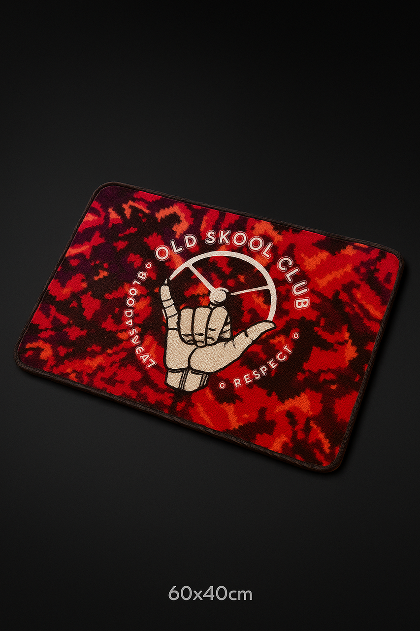 Old Skool Club Floor Mat – Red Danish Plush 60x40cm